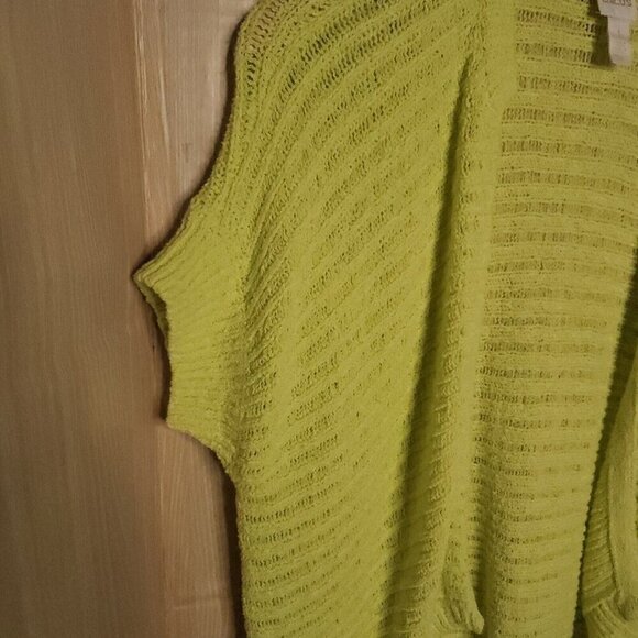 Chico's Neon Yellow Open Front Cardigan Sweater Medium - Picture 4 of 7